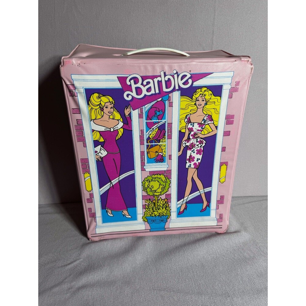 Vintage Barbie Doll Pink Fashion Storage Carrying Case 1988 Mattel READ